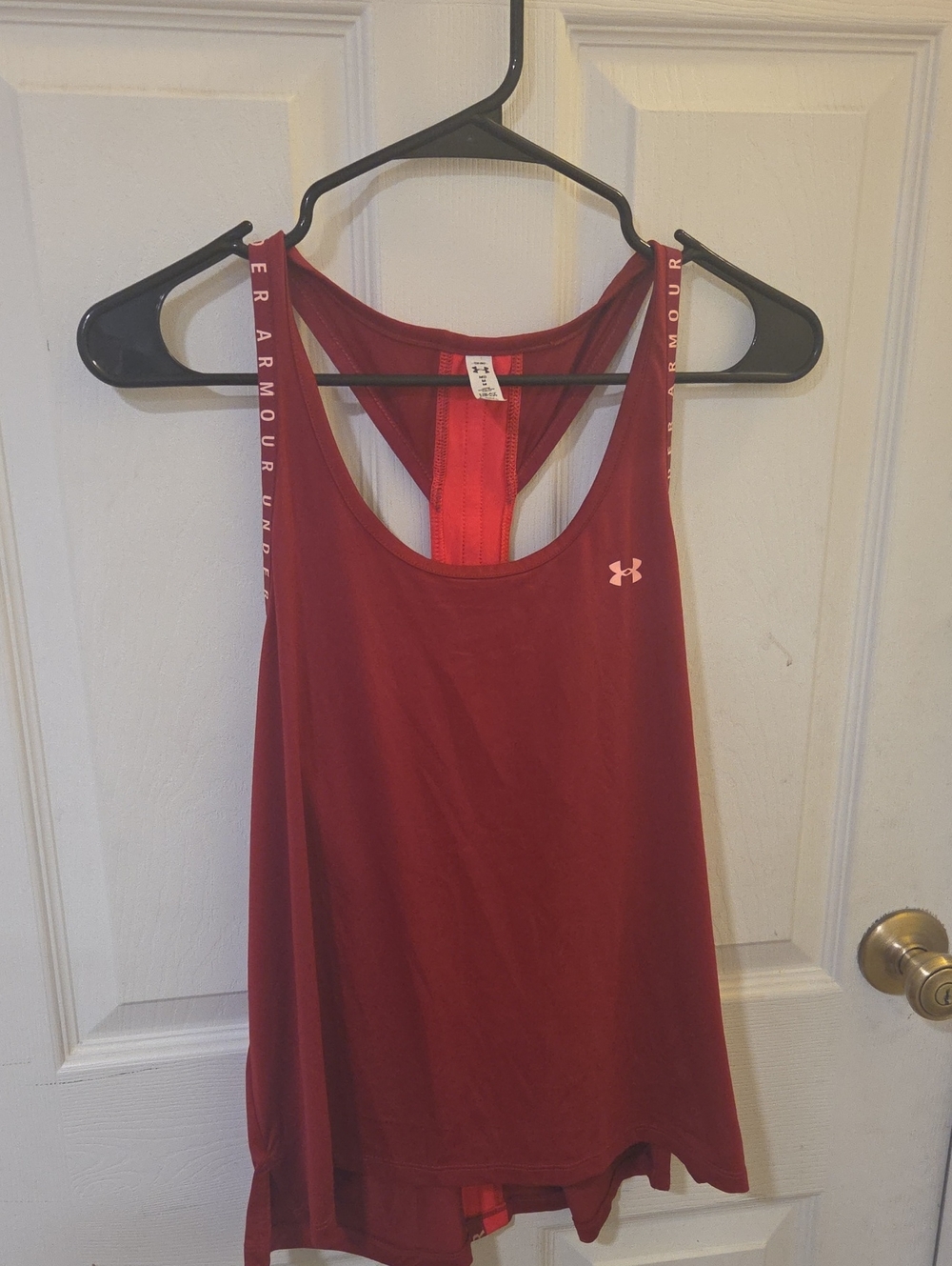 Under Armour Women's Burgundy Racerback Tank with Branded Straps